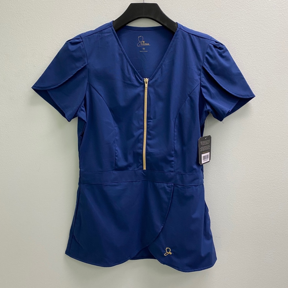 Blue Jaanuu Tulip Scrub Top